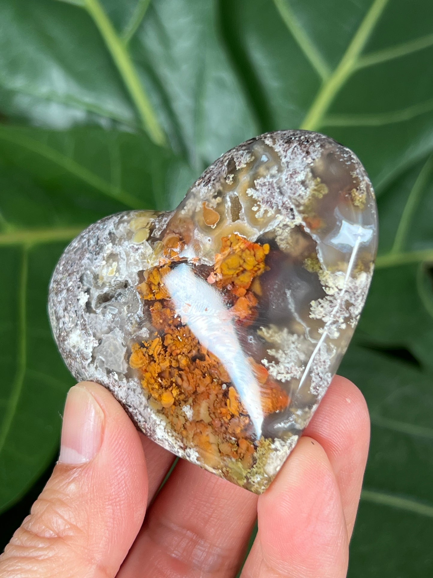 Scenic Moss Agate Heart