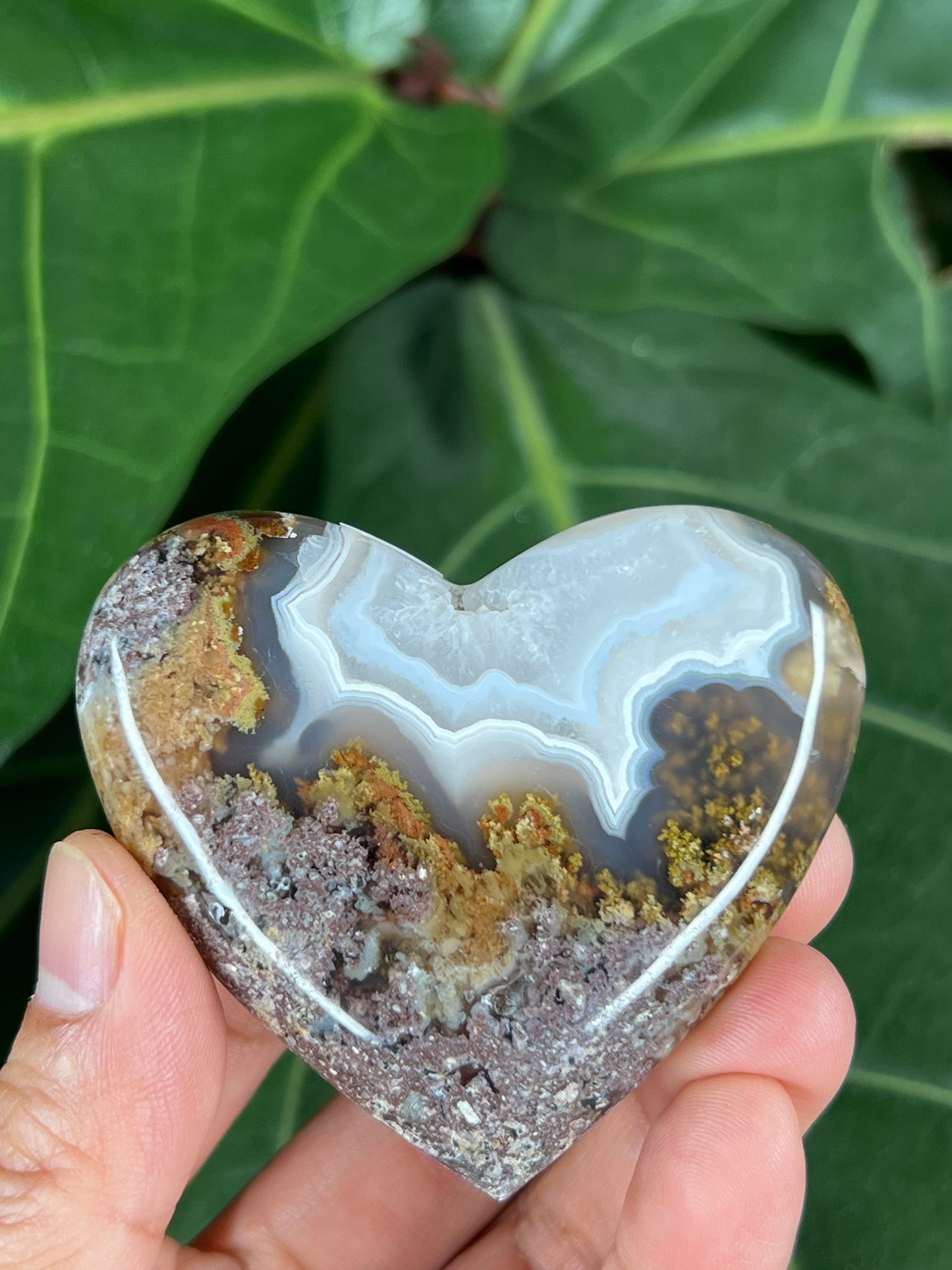 Scenic Moss Agate Heart