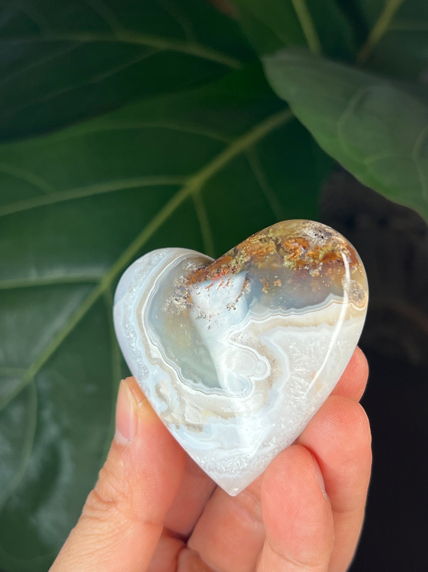 Scenic Moss Agate Heart