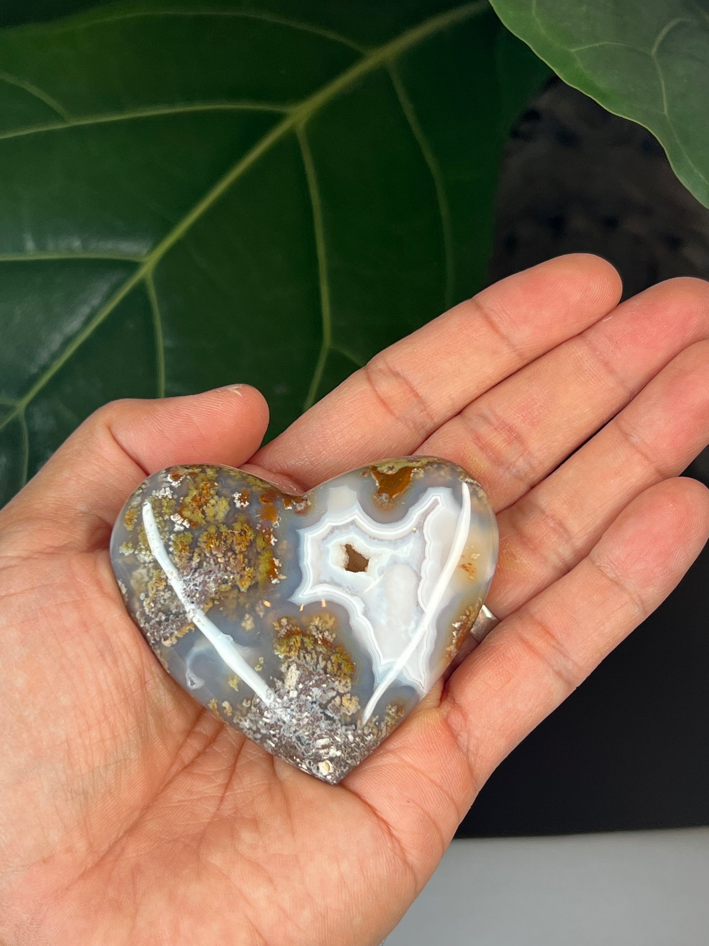 Scenic Moss Agate Heart