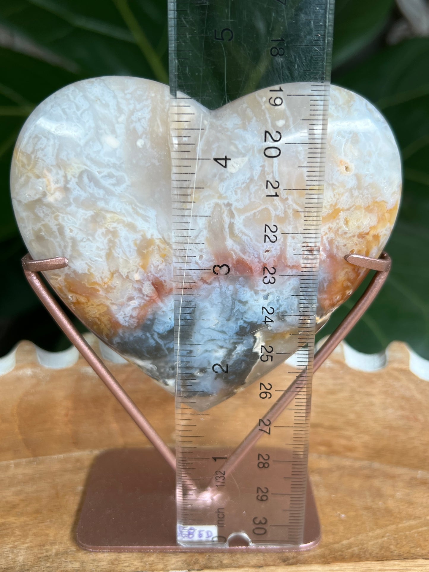 Rainbow Plume Agate Heart