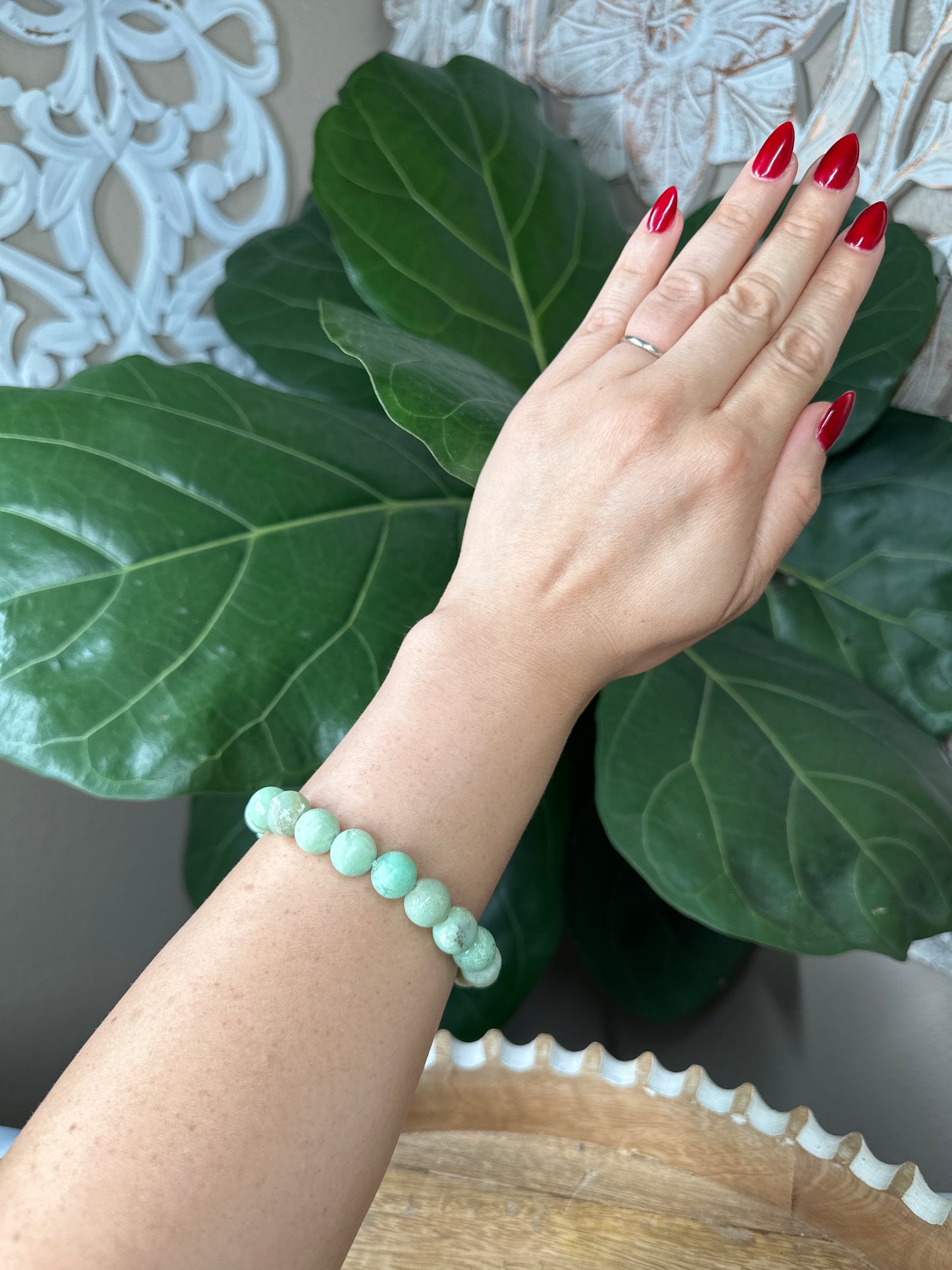 Chrysoprase Beaded Bracelet (11mm)