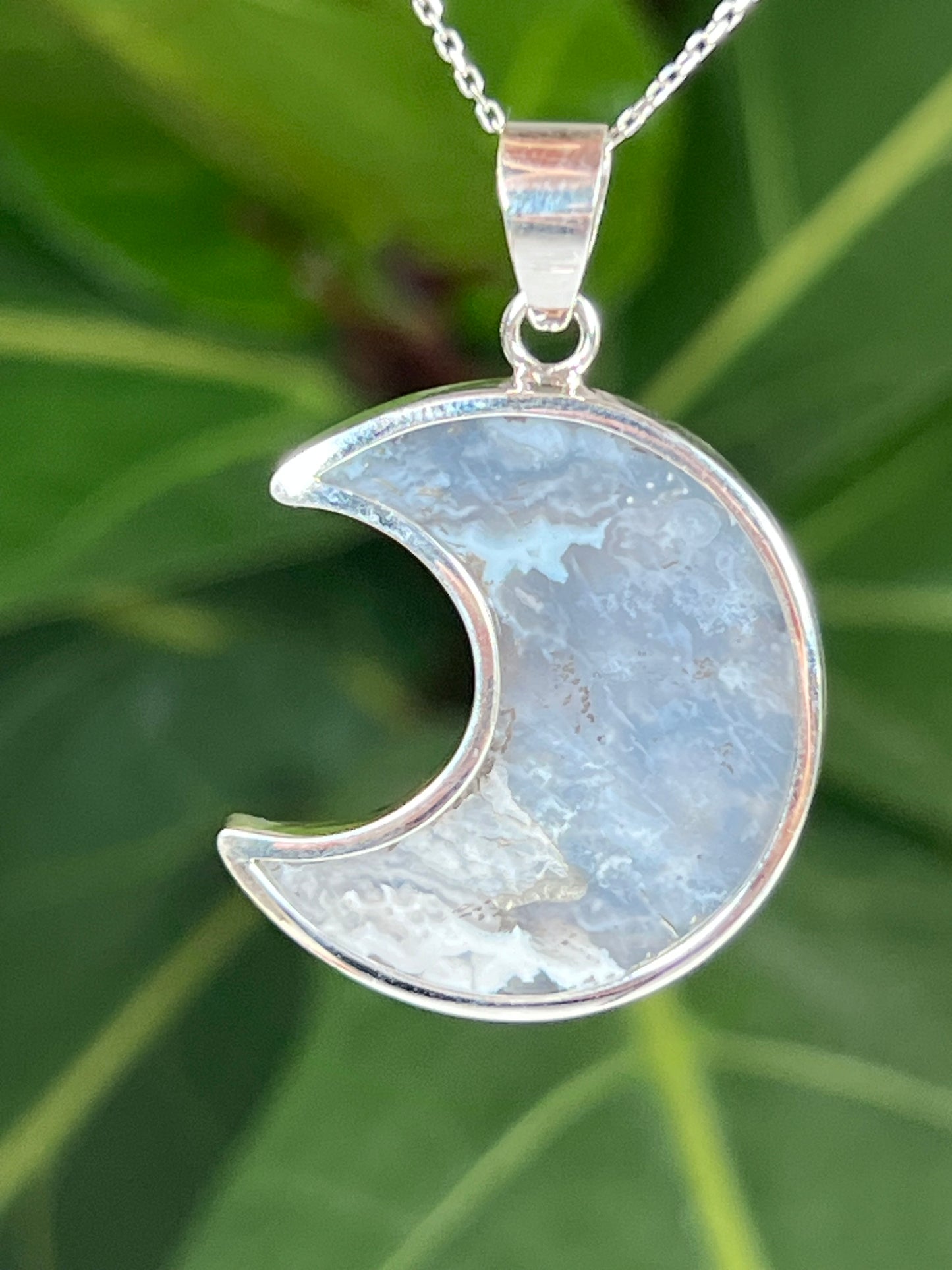 Blue Plume Moon Pendant