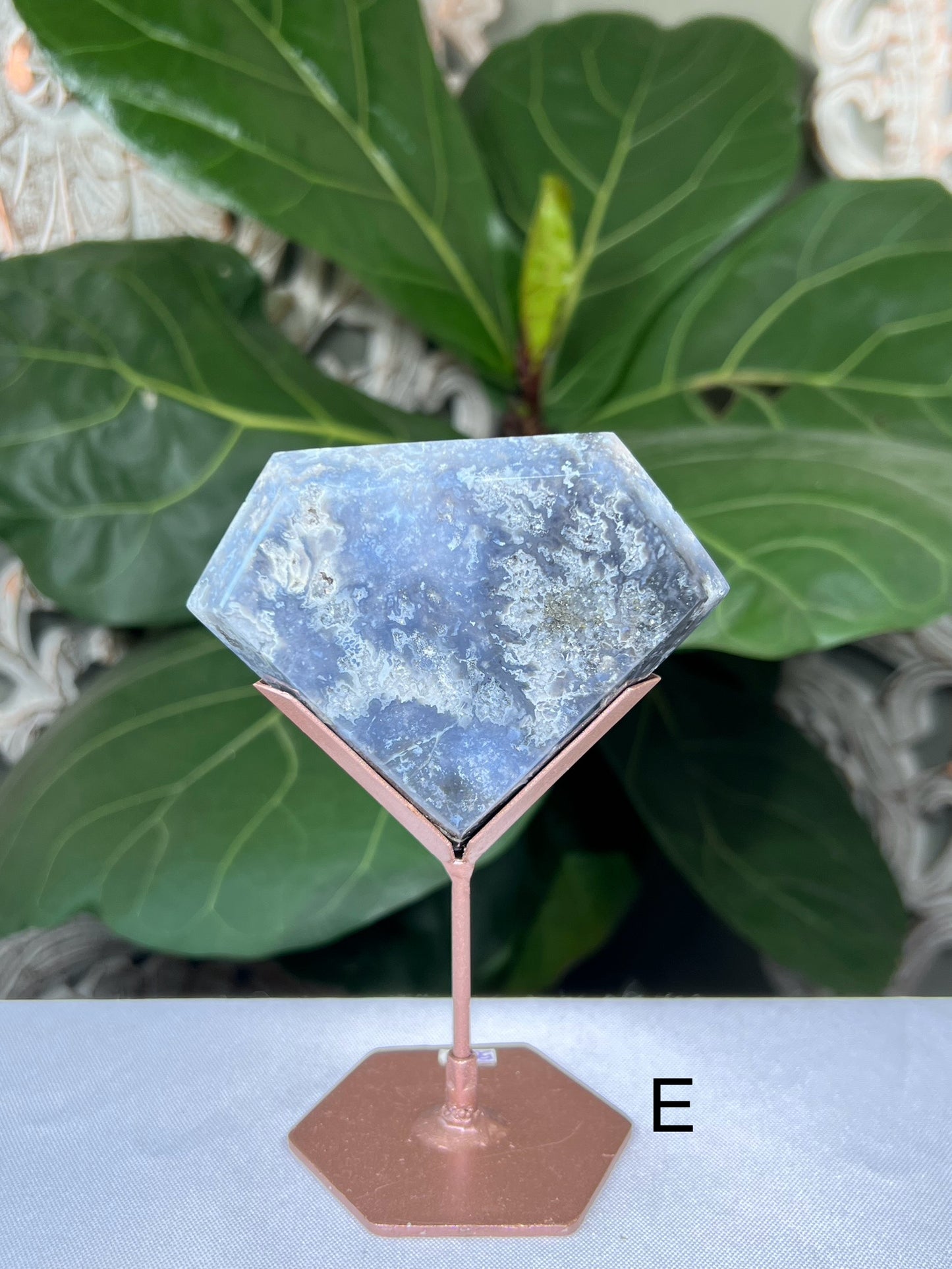 Blue Plume Agate Diamond