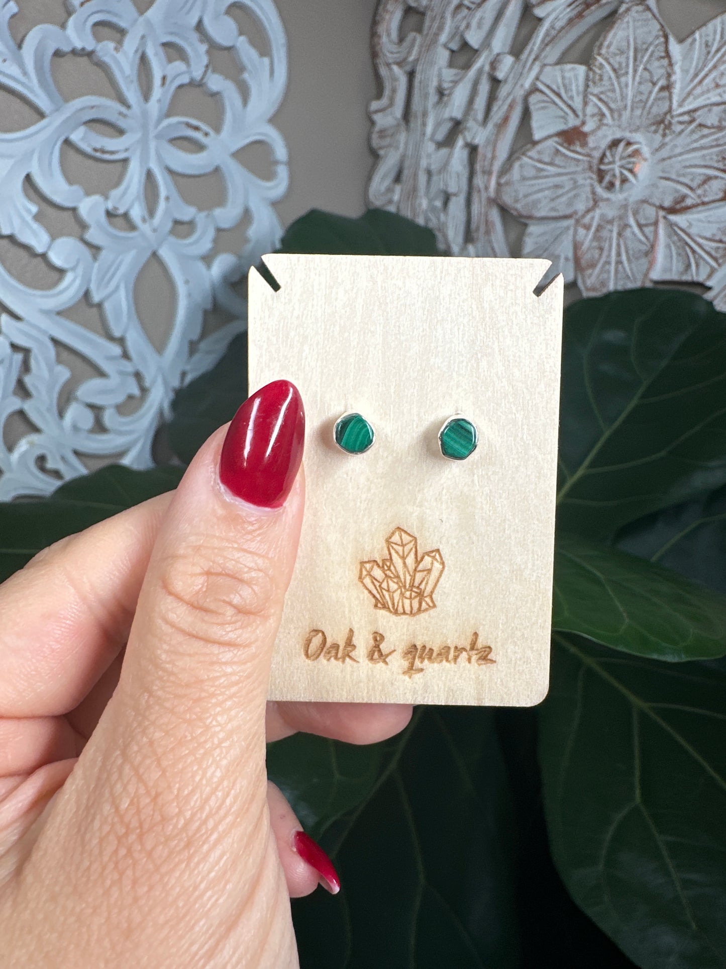 Malachite Stud Earrings