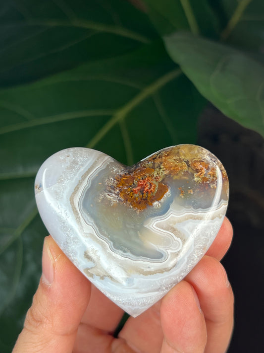 Scenic Moss Agate Heart