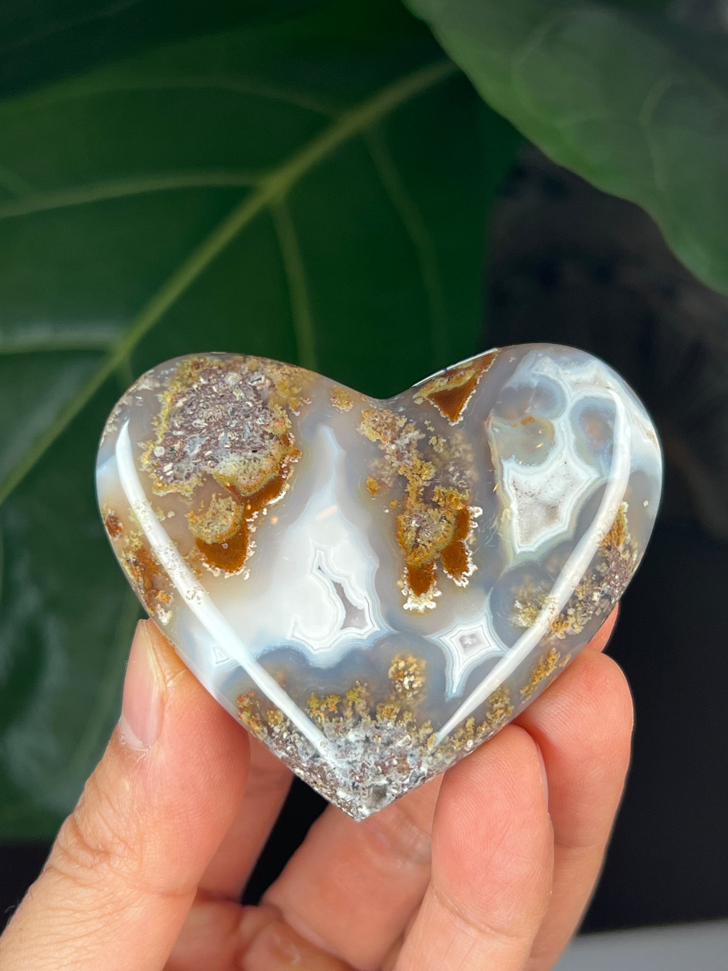 Scenic Moss Agate Heart