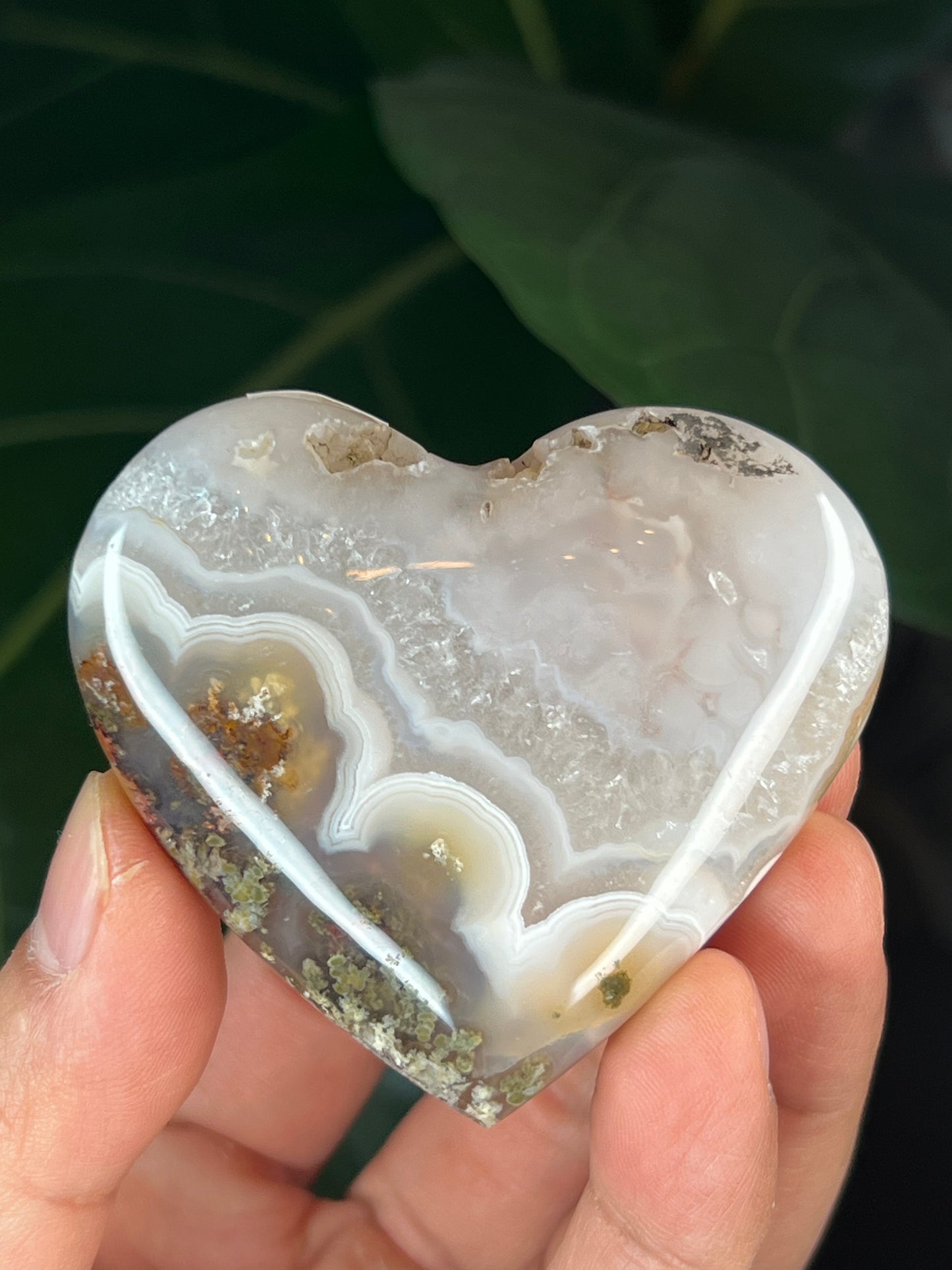 Scenic Moss Agate Heart