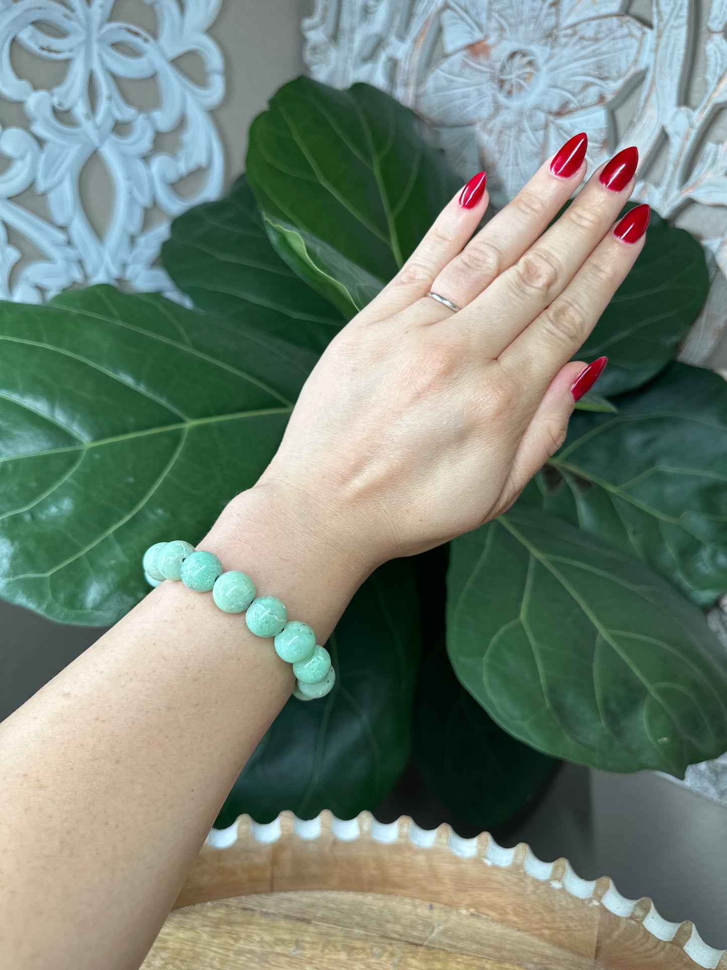 Chrysoprase Beaded Bracelet (13mm)