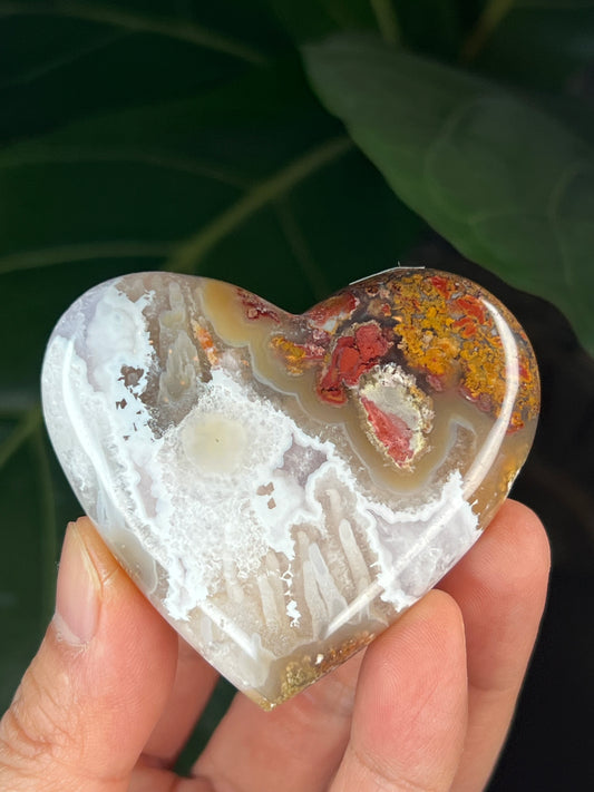 Scenic Moss Agate Heart