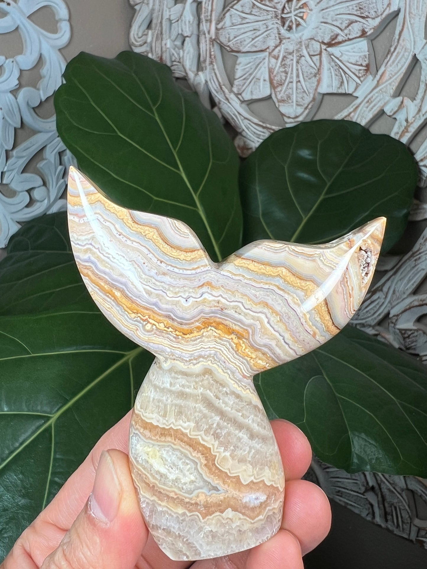 Crazy Lace Agate Mermaid tail