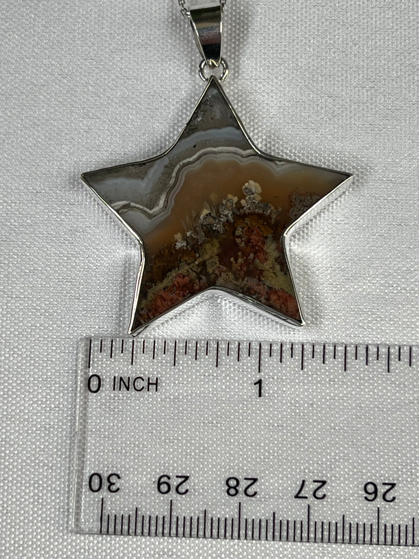 Scenic Moss Agate Star Pendant