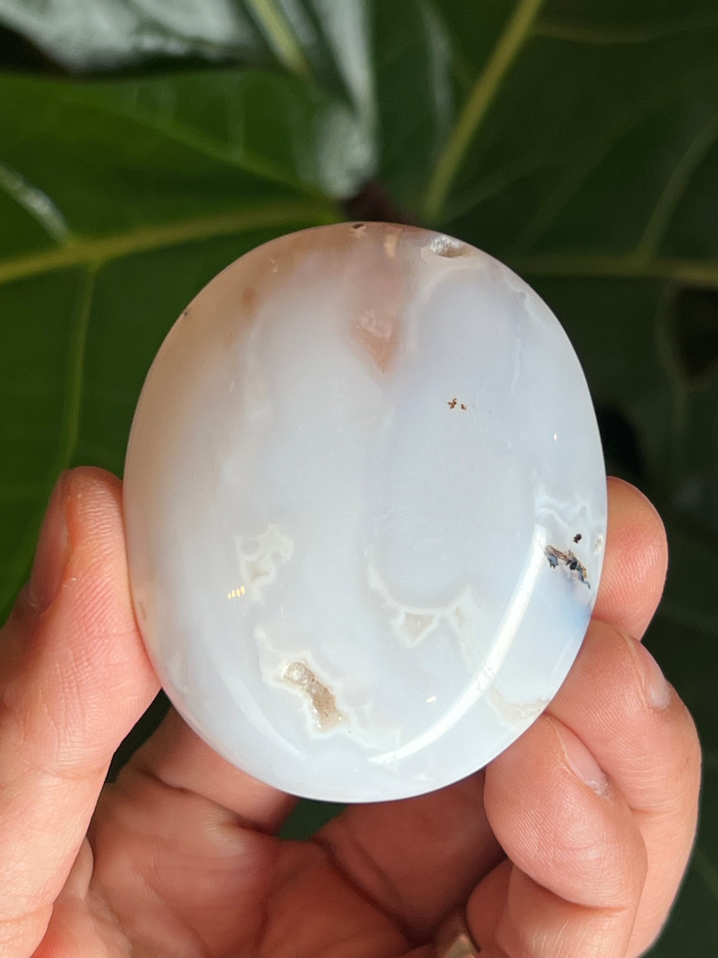 White Plume Agate Palmstone