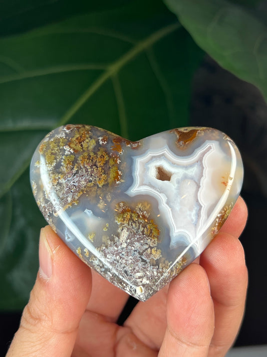 Scenic Moss Agate Heart