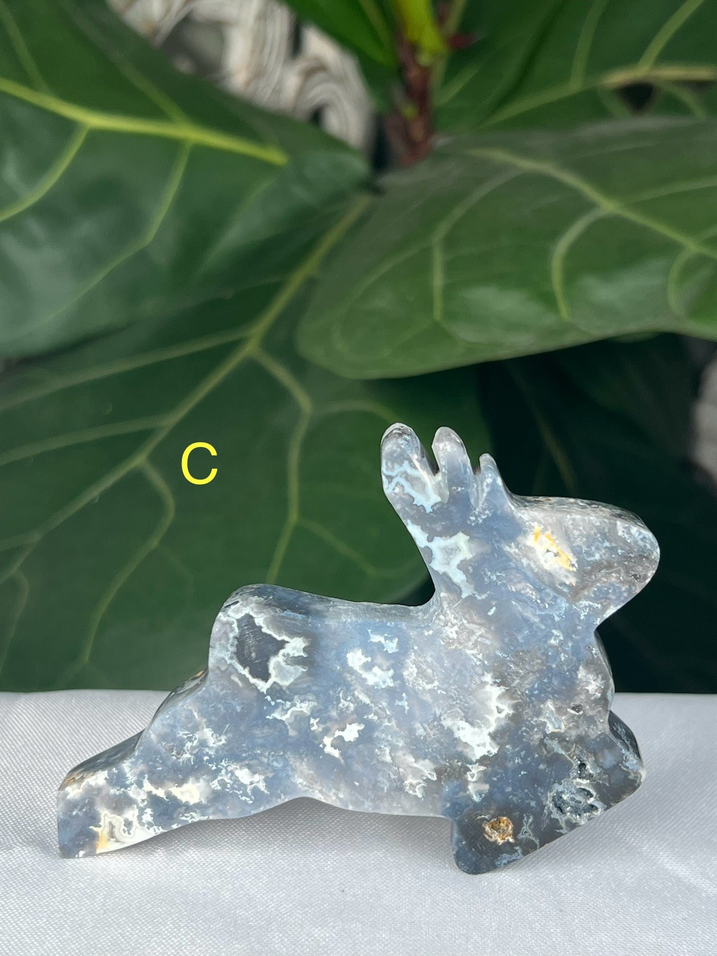 Blue Plume Agate Reindeer