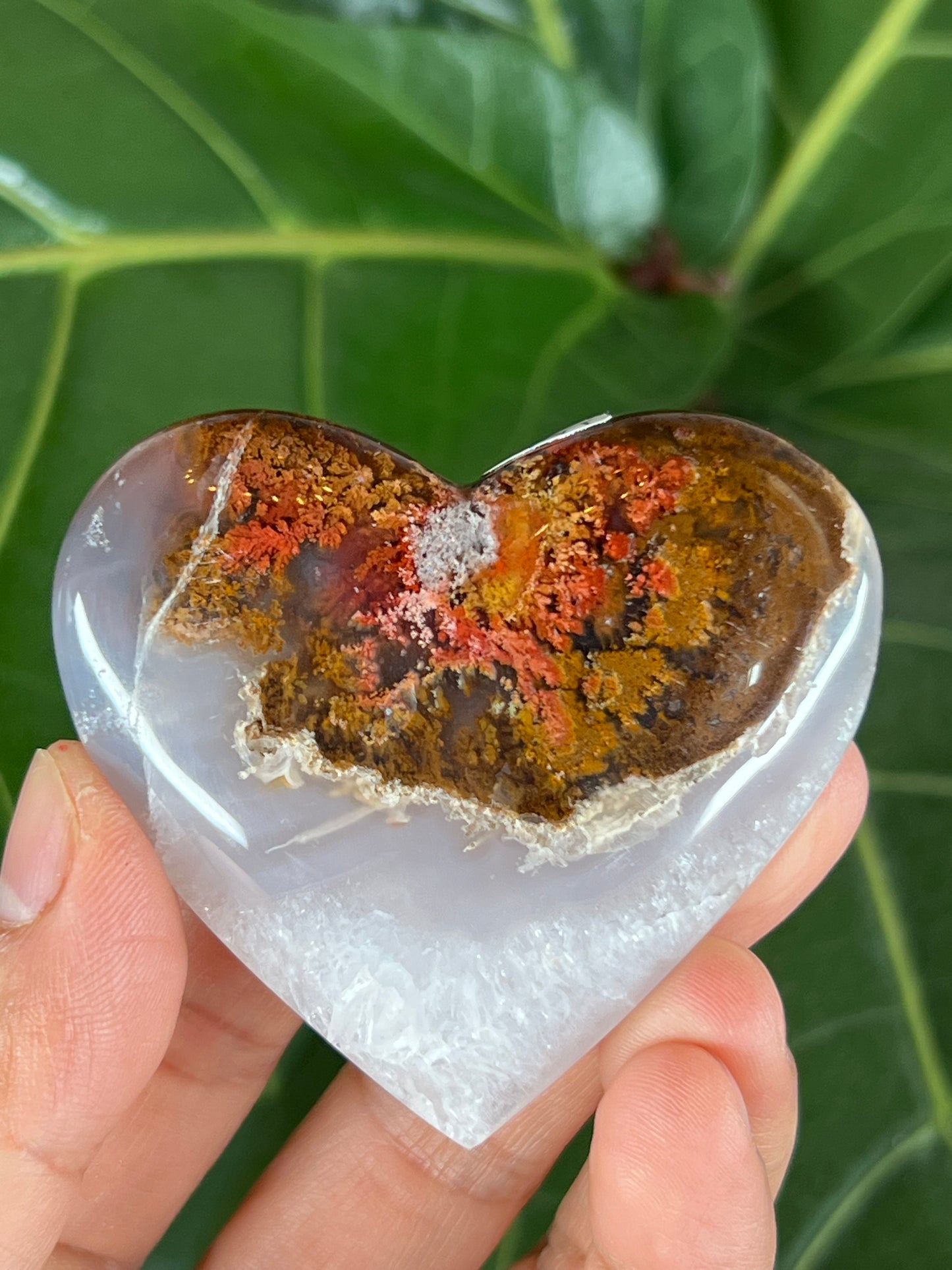 Scenic Moss Agate Heart