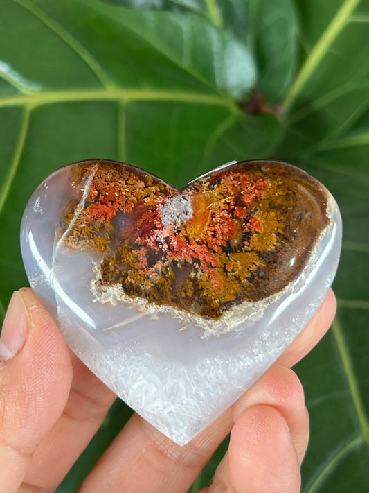 Scenic Moss Agate Heart