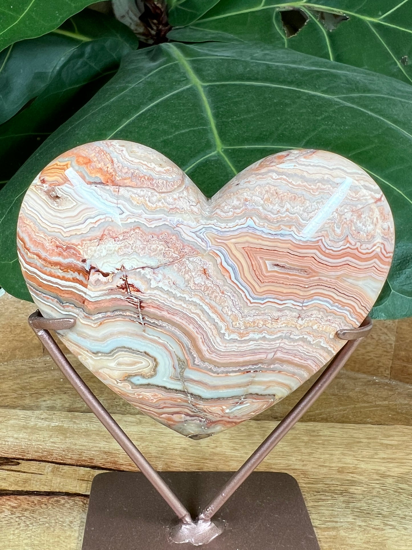 Crazy Lace Agate Heart