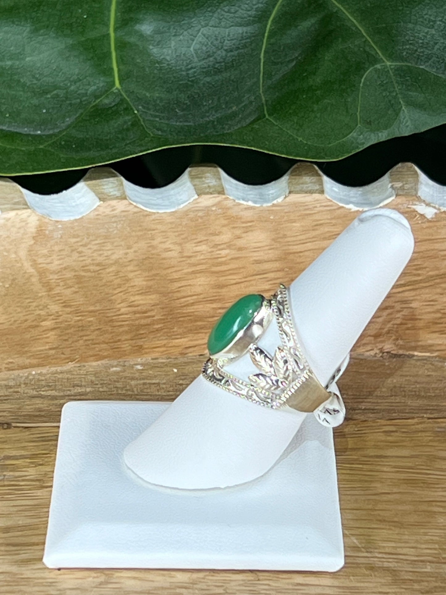 Chrysoprase Cuff Ring