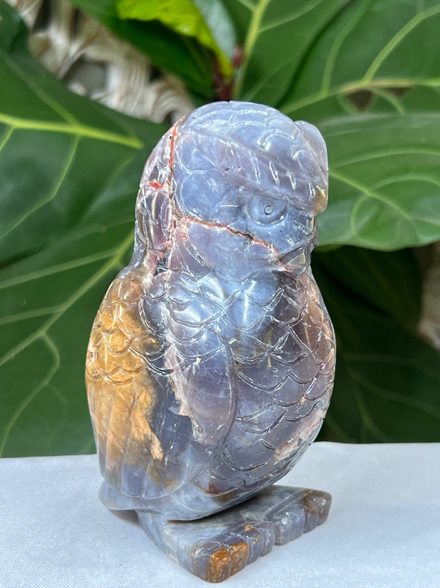 Purple Chalcedony Owl