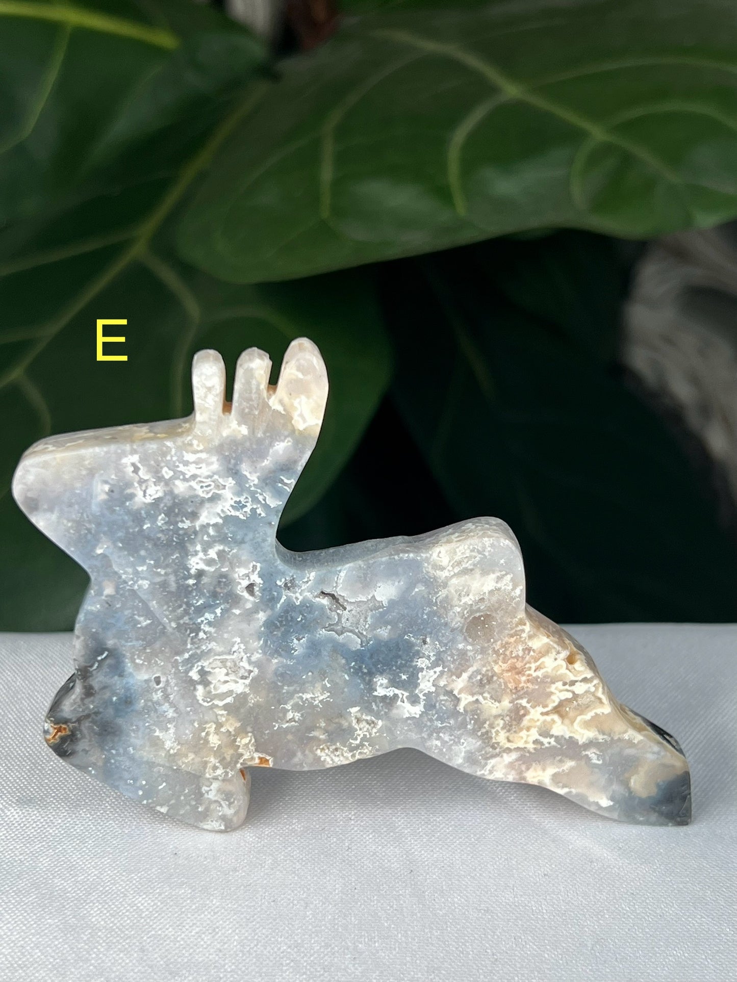 Blue Plume Agate Reindeer