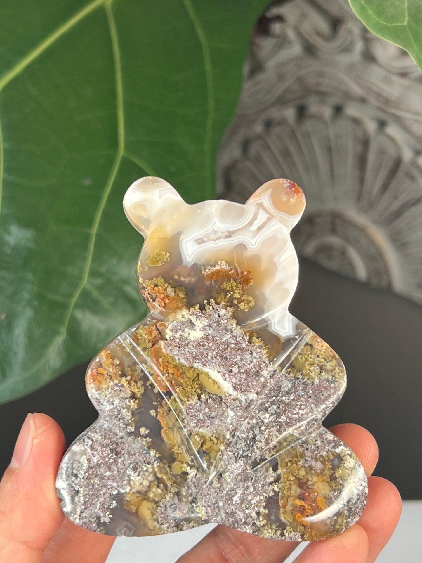 Scenic Moss Agate Bear