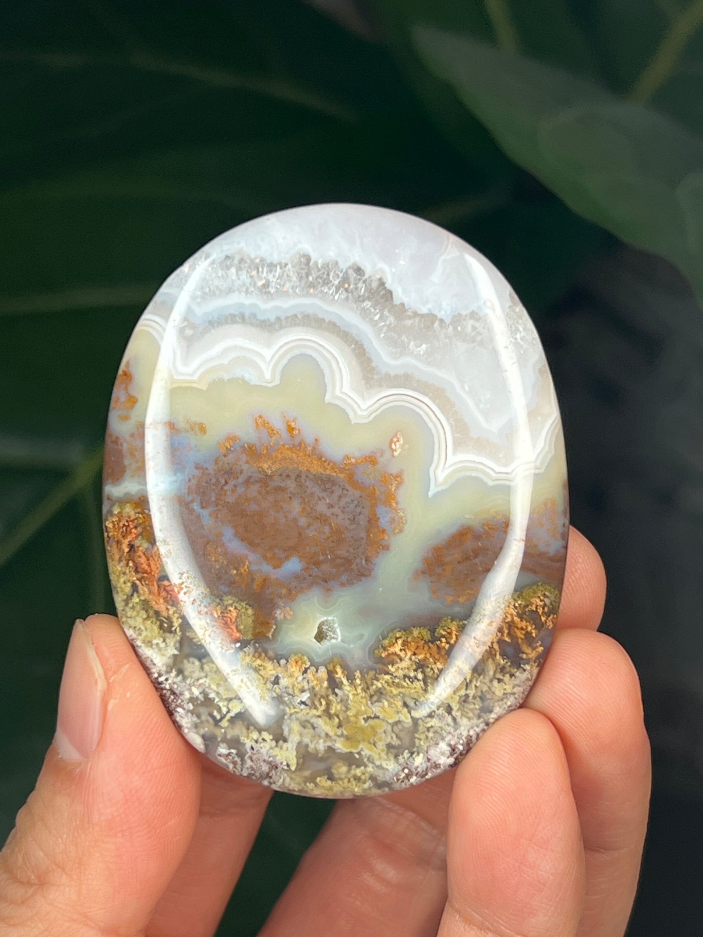 Scenic Moss Agate Palmstone