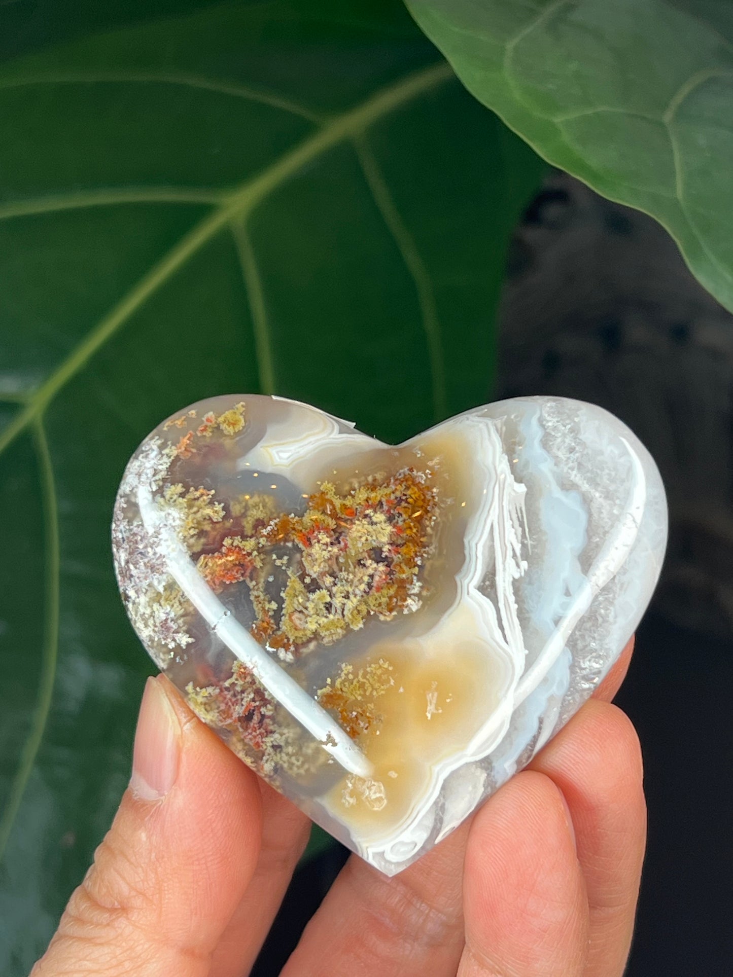 Scenic Moss Agate Heart