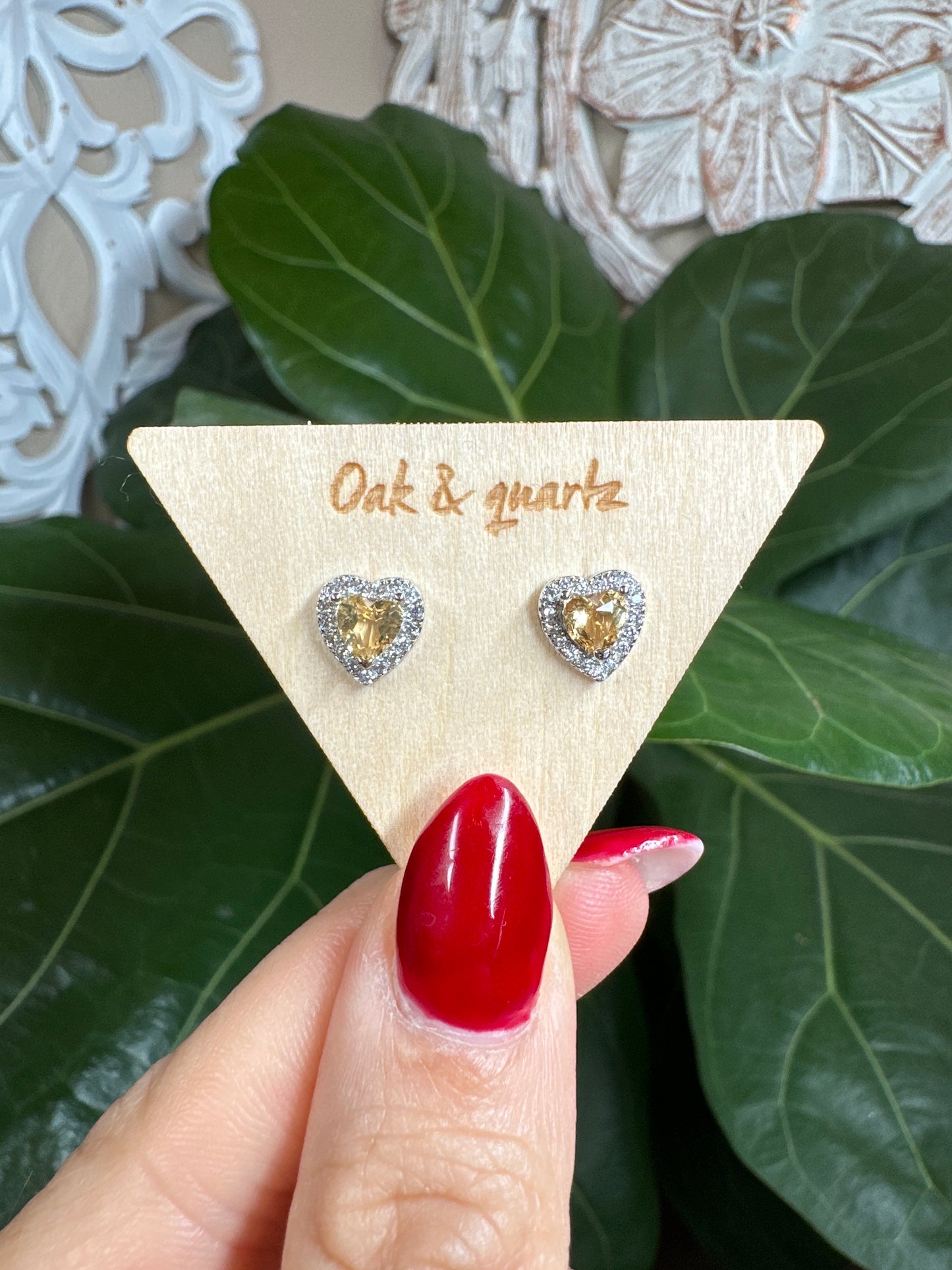 ￼Citrine Heart Earrings