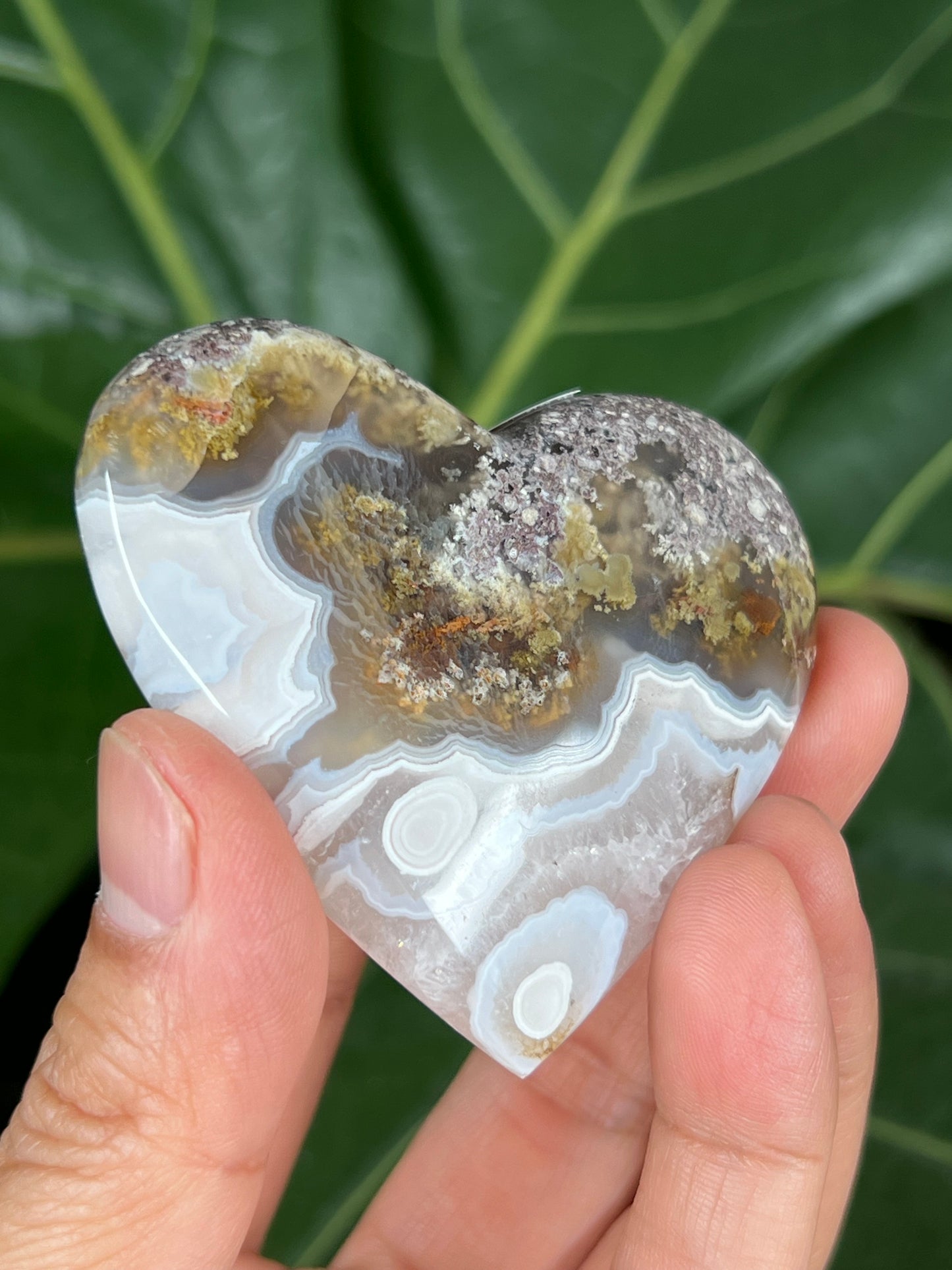 Scenic Moss Agate Heart