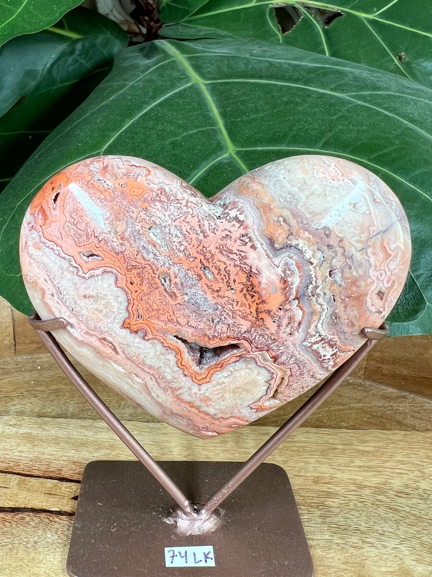 Crazy Lace Agate Heart