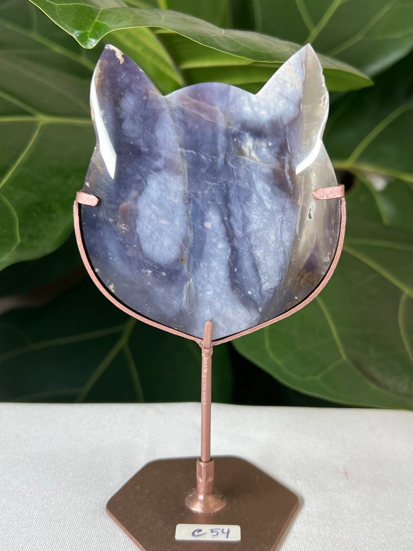 Purple Chalcedony Cat Head