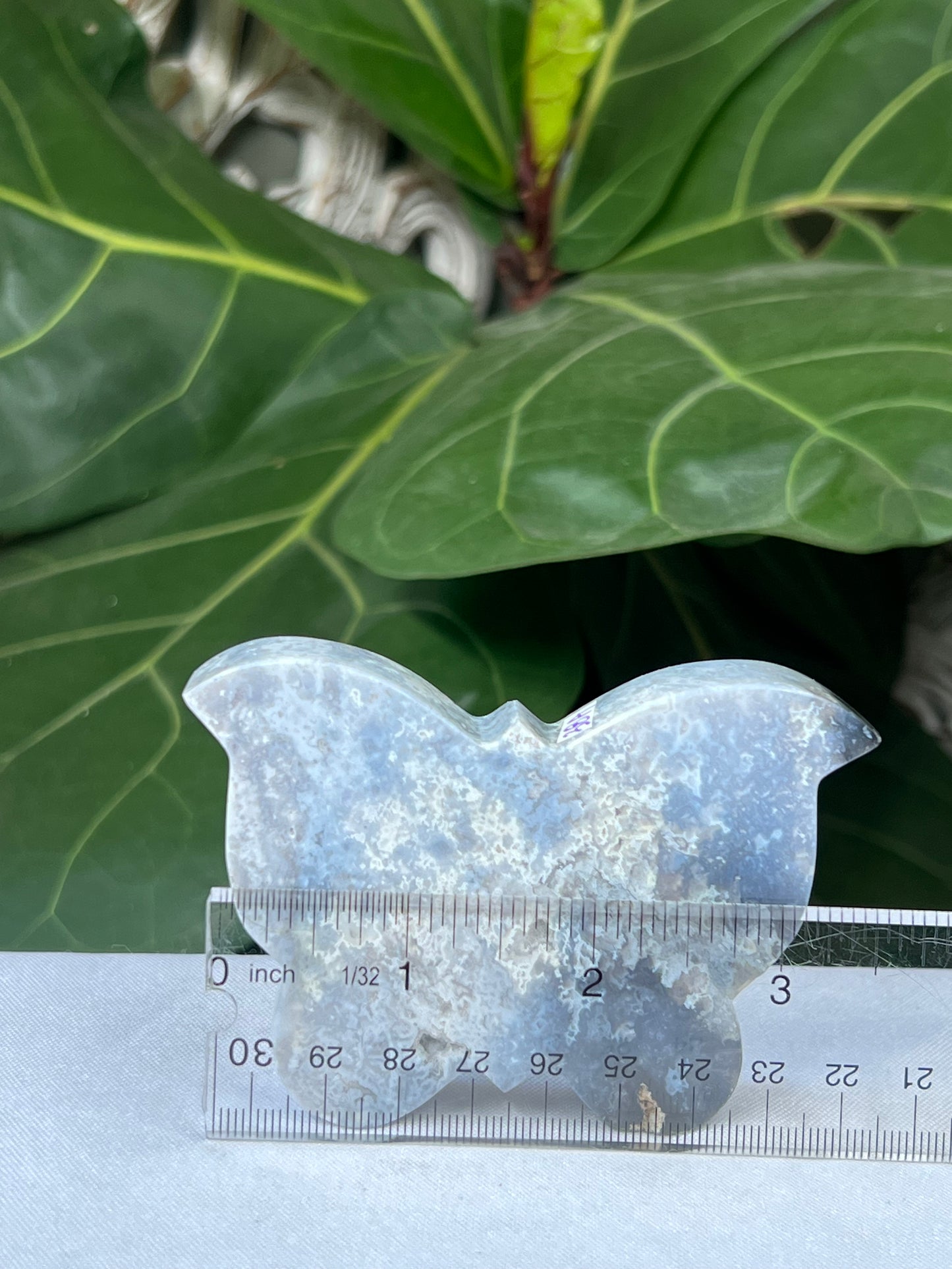 Blue Plume Agate Butterfly