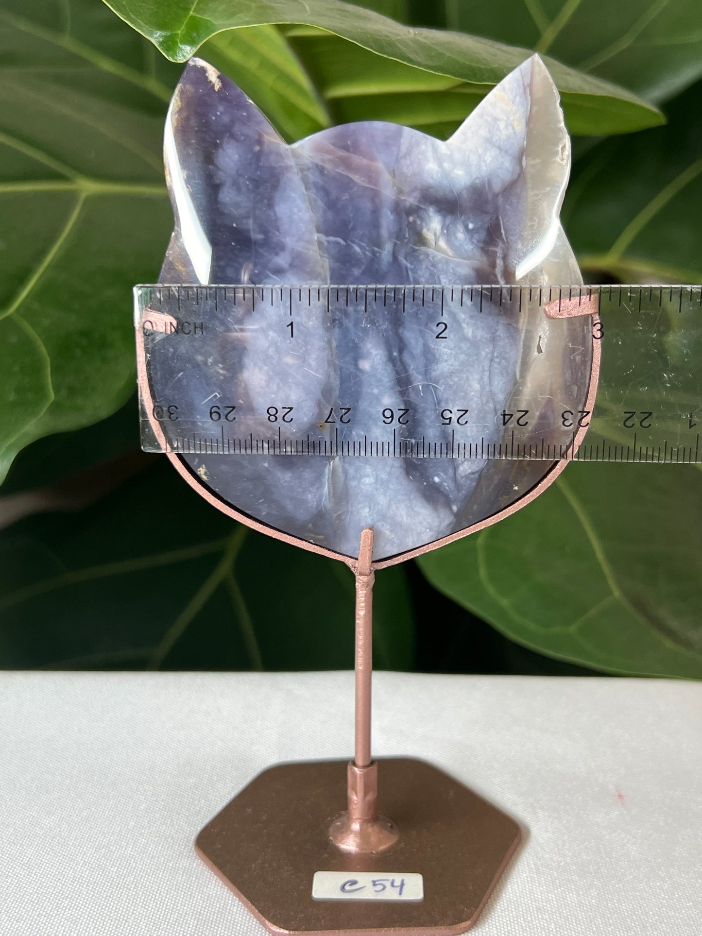 Purple Chalcedony Cat Head