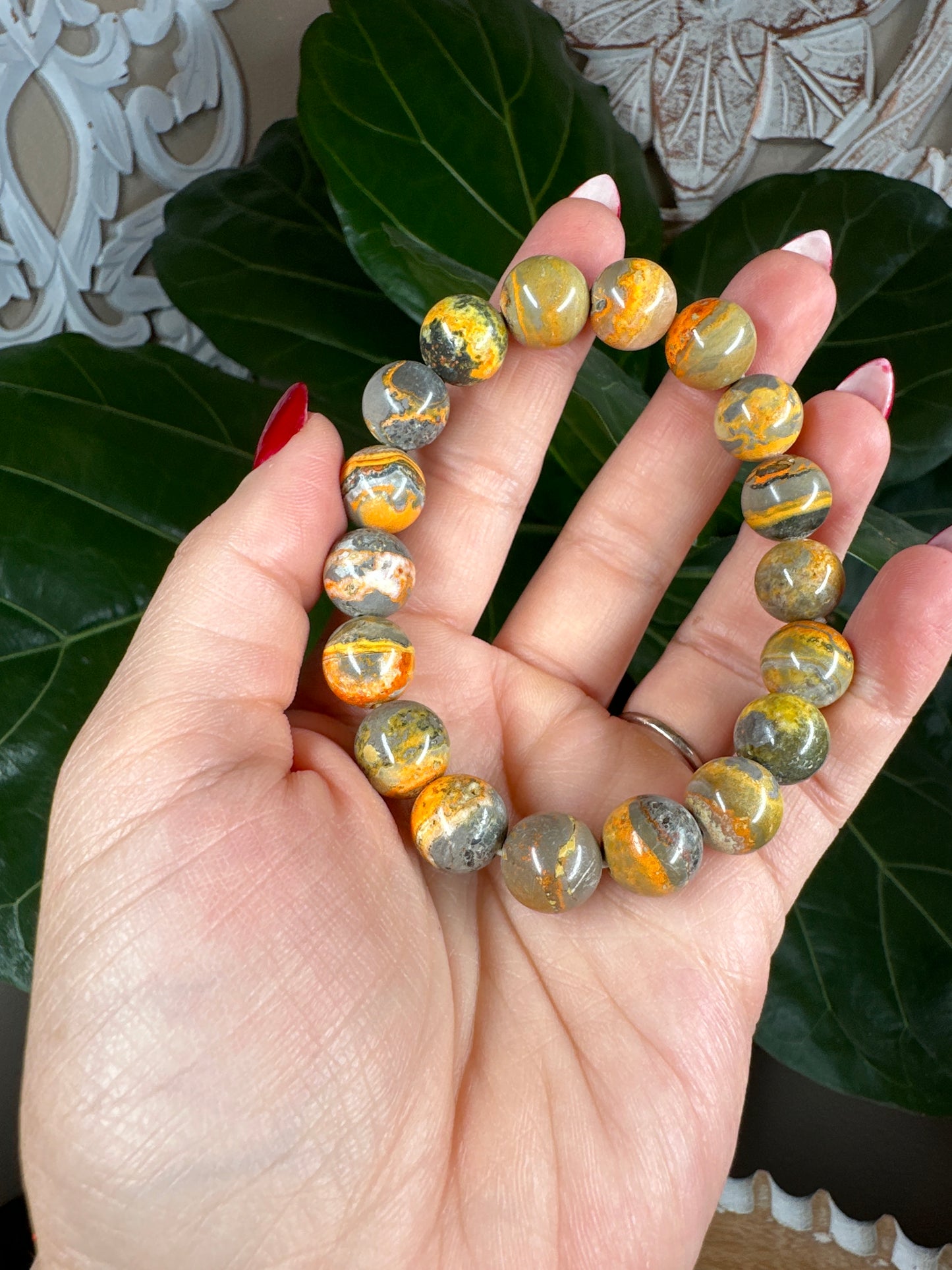 Bumblebee Jasper Beaded Bracelet (12mm)