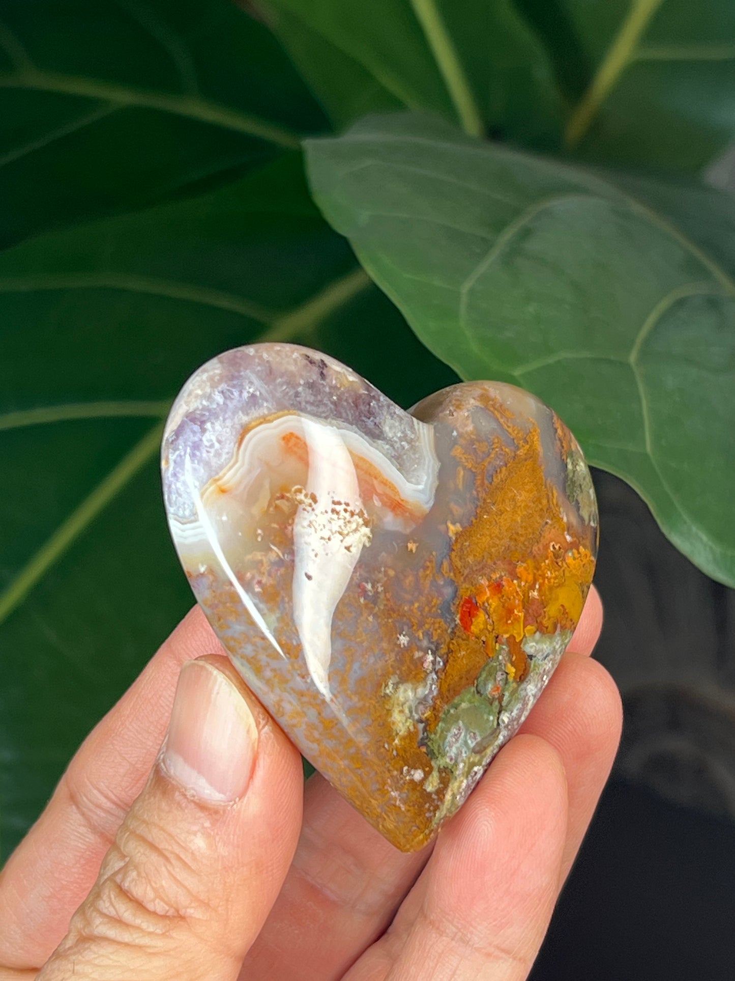 Scenic Moss Agate Heart