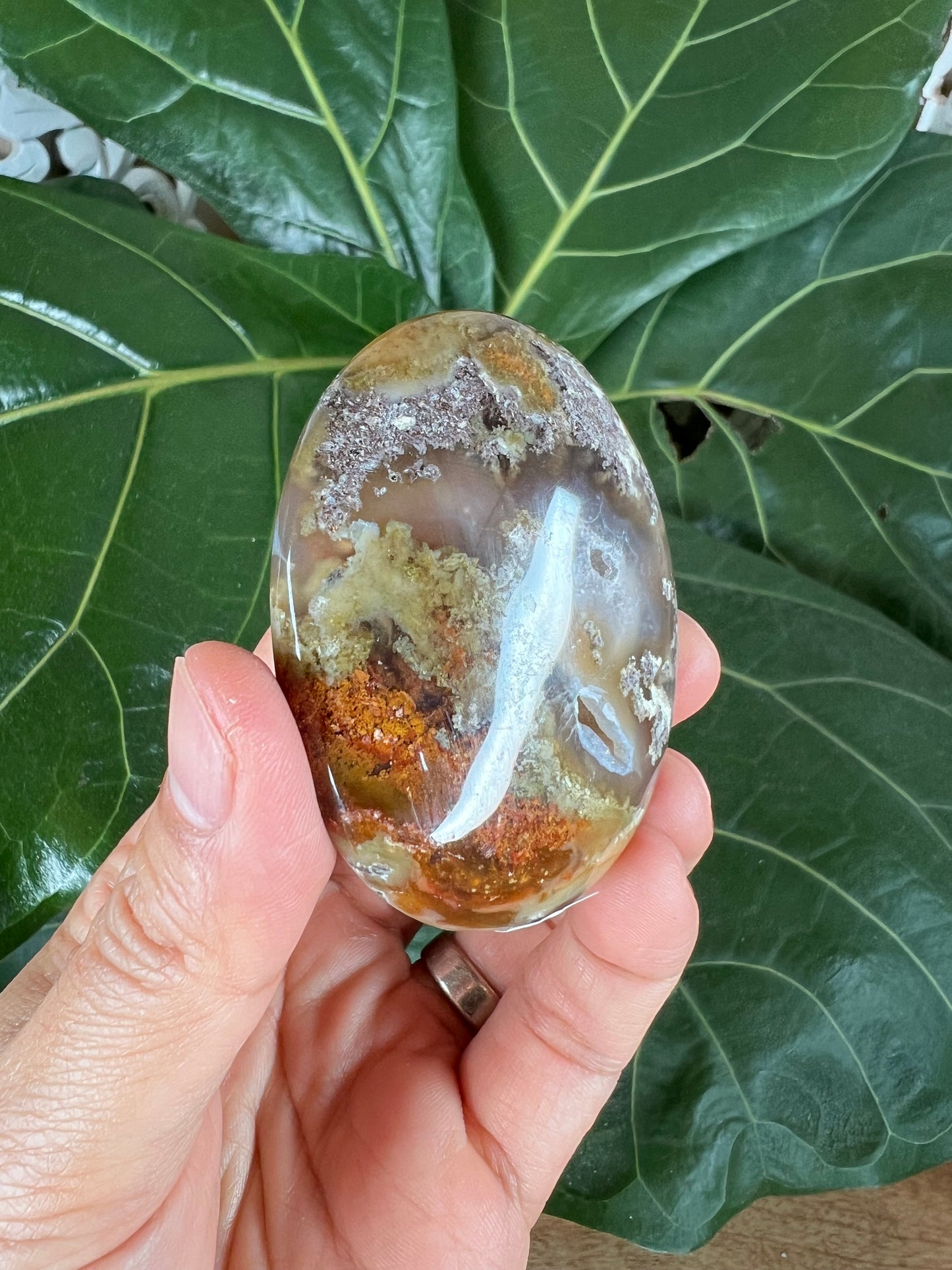 Scenic Moss  Agate Palm Stone