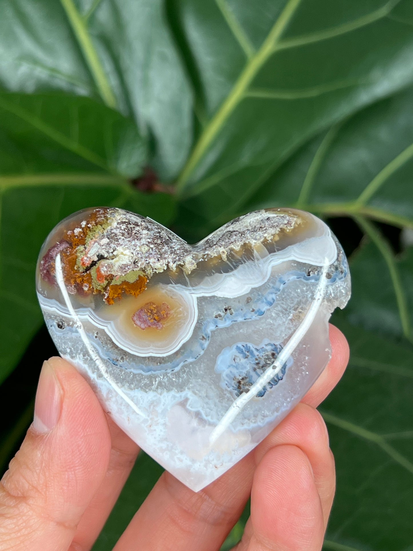 Scenic Moss Agate Heart