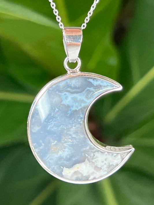 Blue Plume Moon Pendant