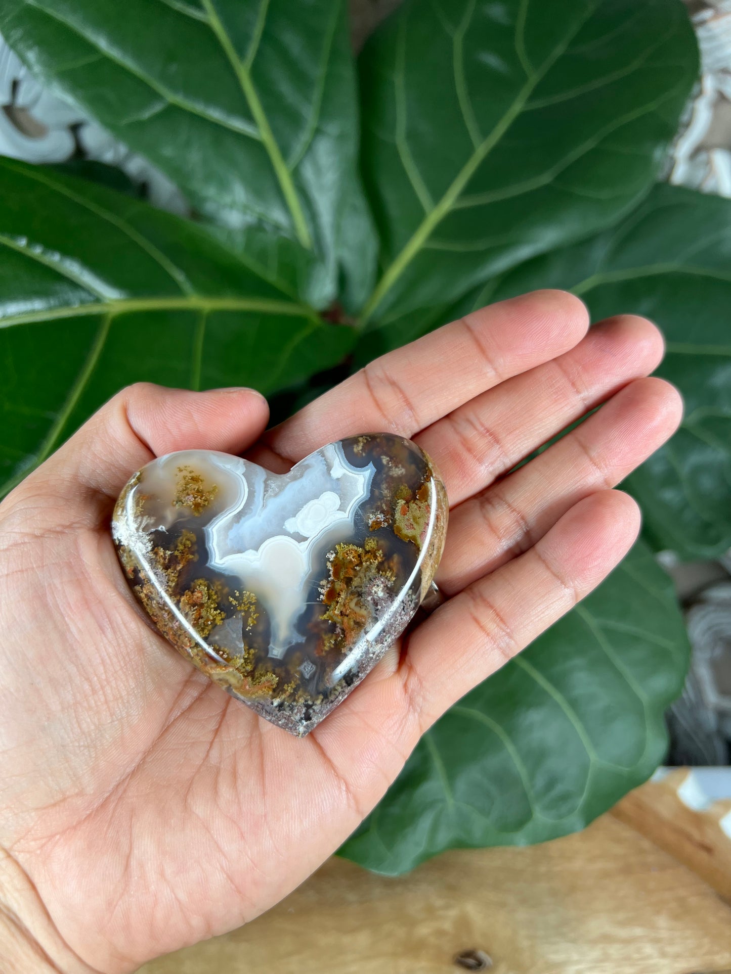 Scenic Moss Agate Heart