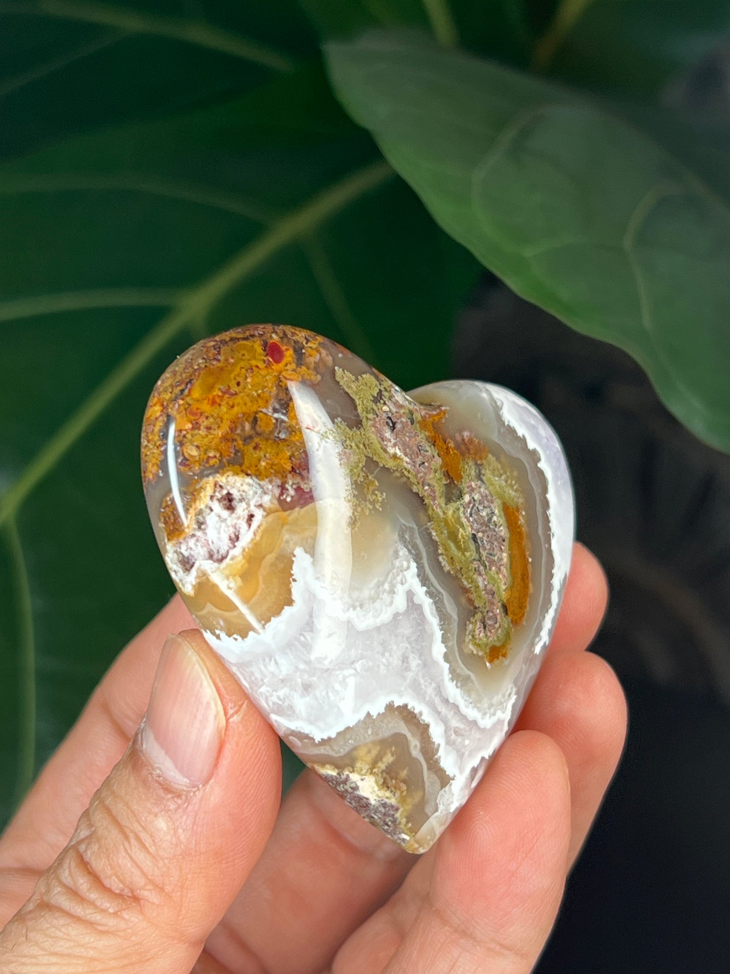 Scenic Moss Agate Heart