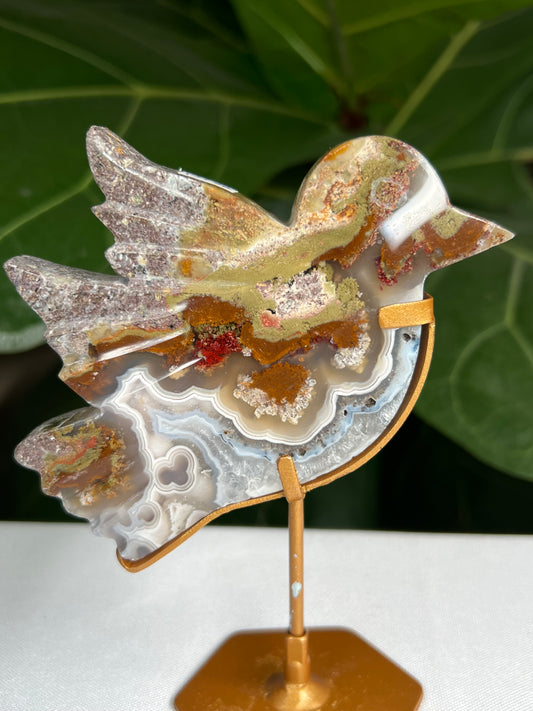 Scenic Moss Agate Bird