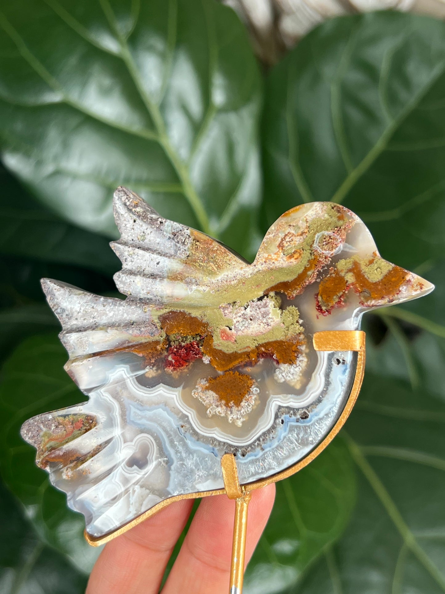 Scenic Moss Agate Bird