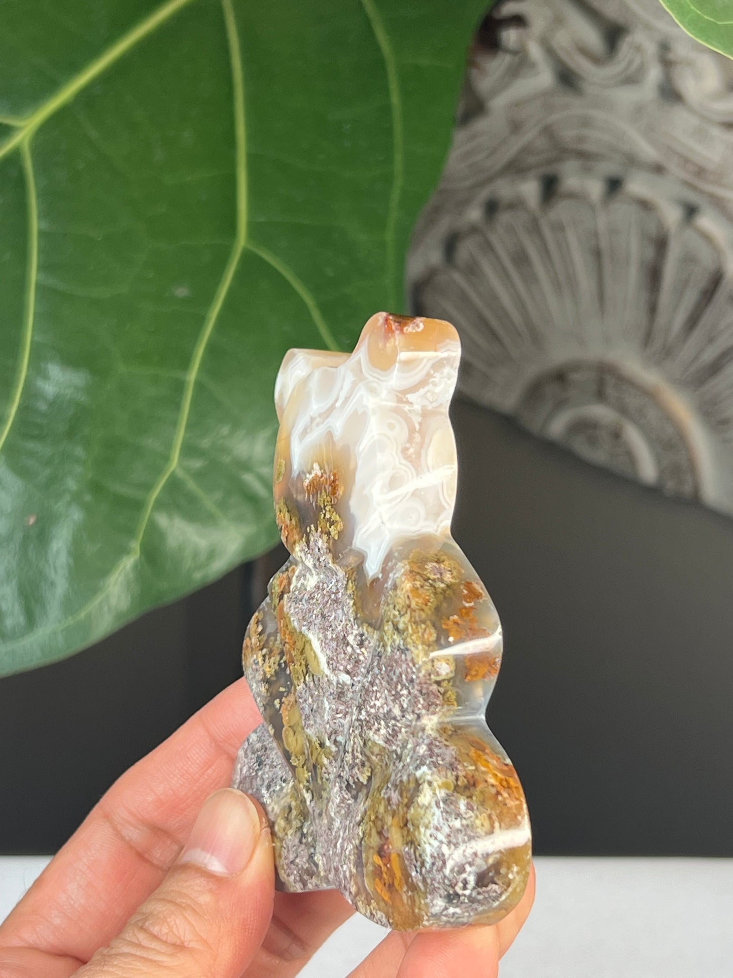 Scenic Moss Agate Bear