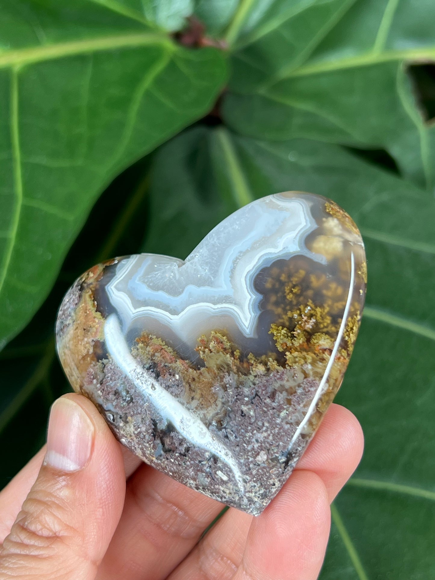 Scenic Moss Agate Heart