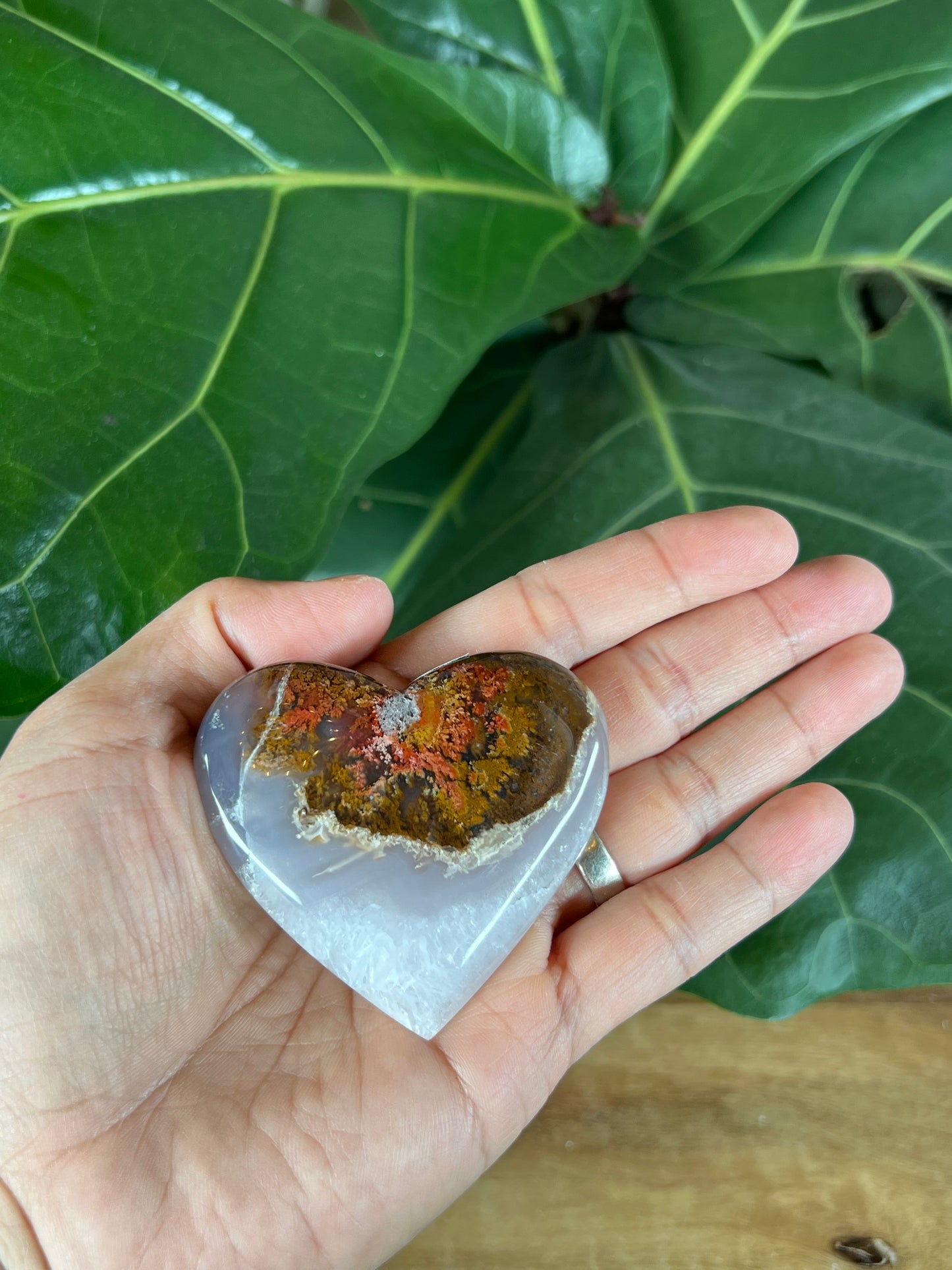 Scenic Moss Agate Heart