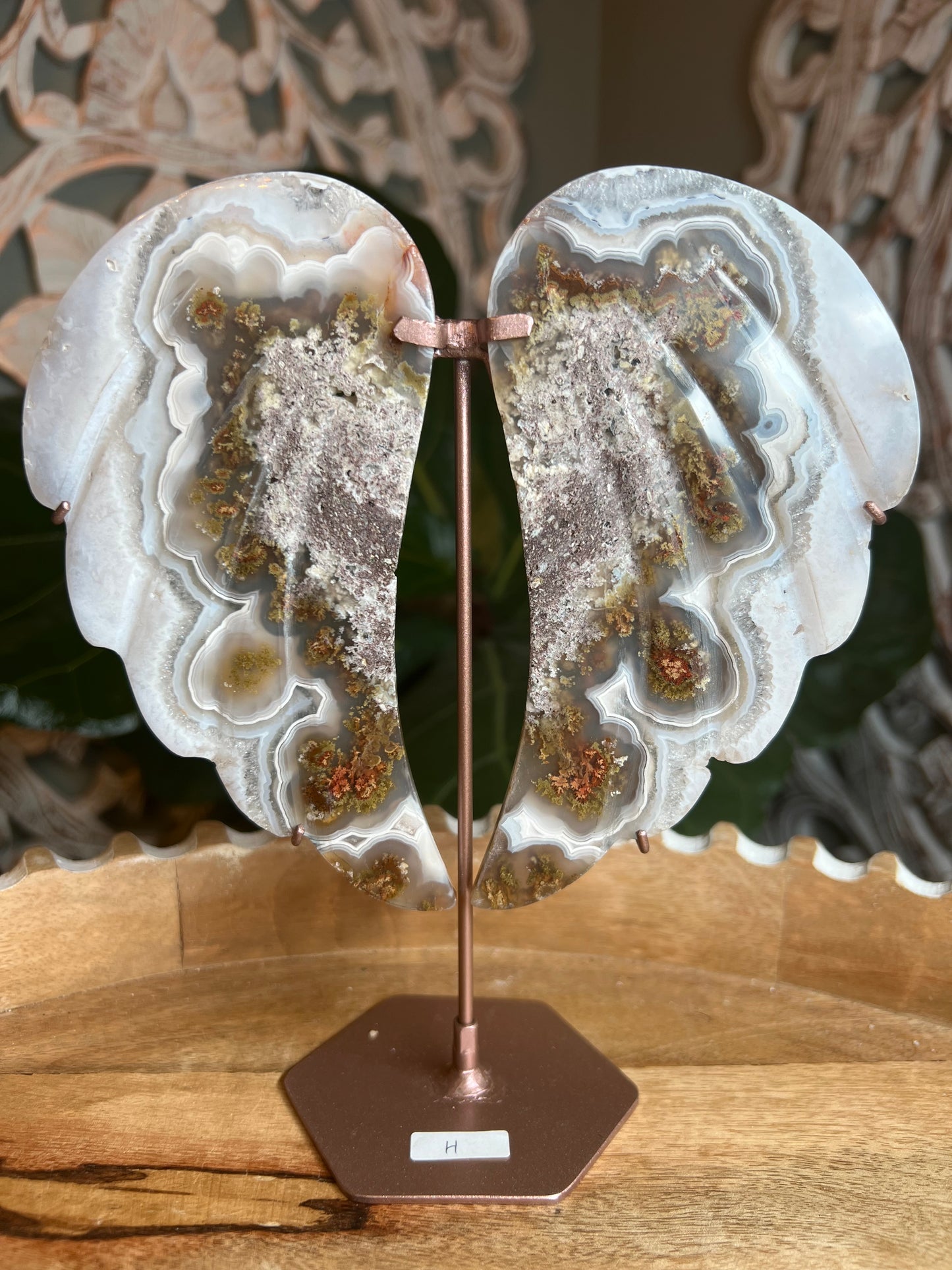 Scenic Moss Agate Angel Wings