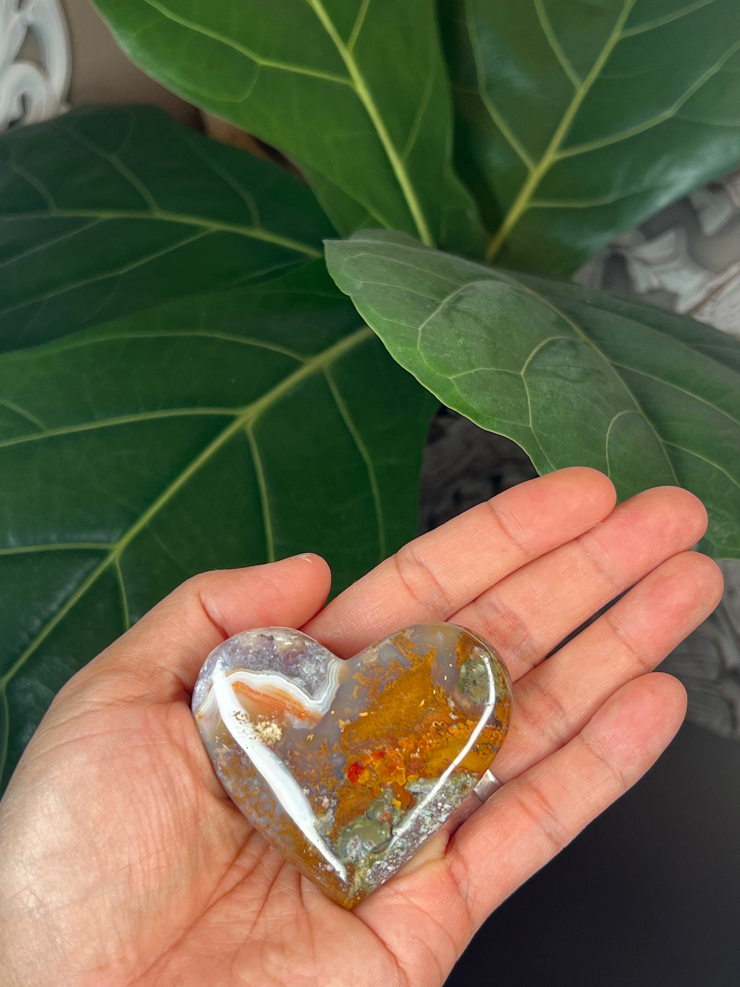 Scenic Moss Agate Heart