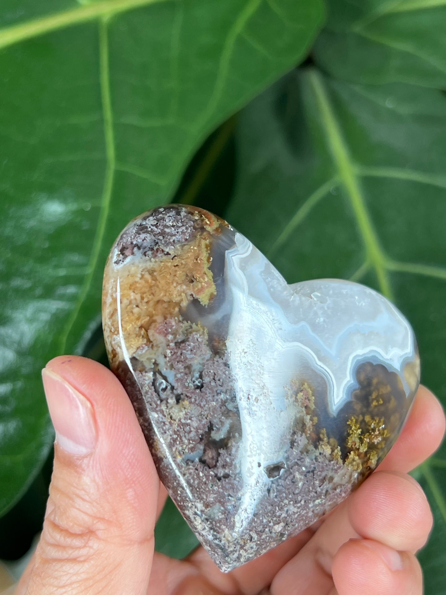 Scenic Moss Agate Heart