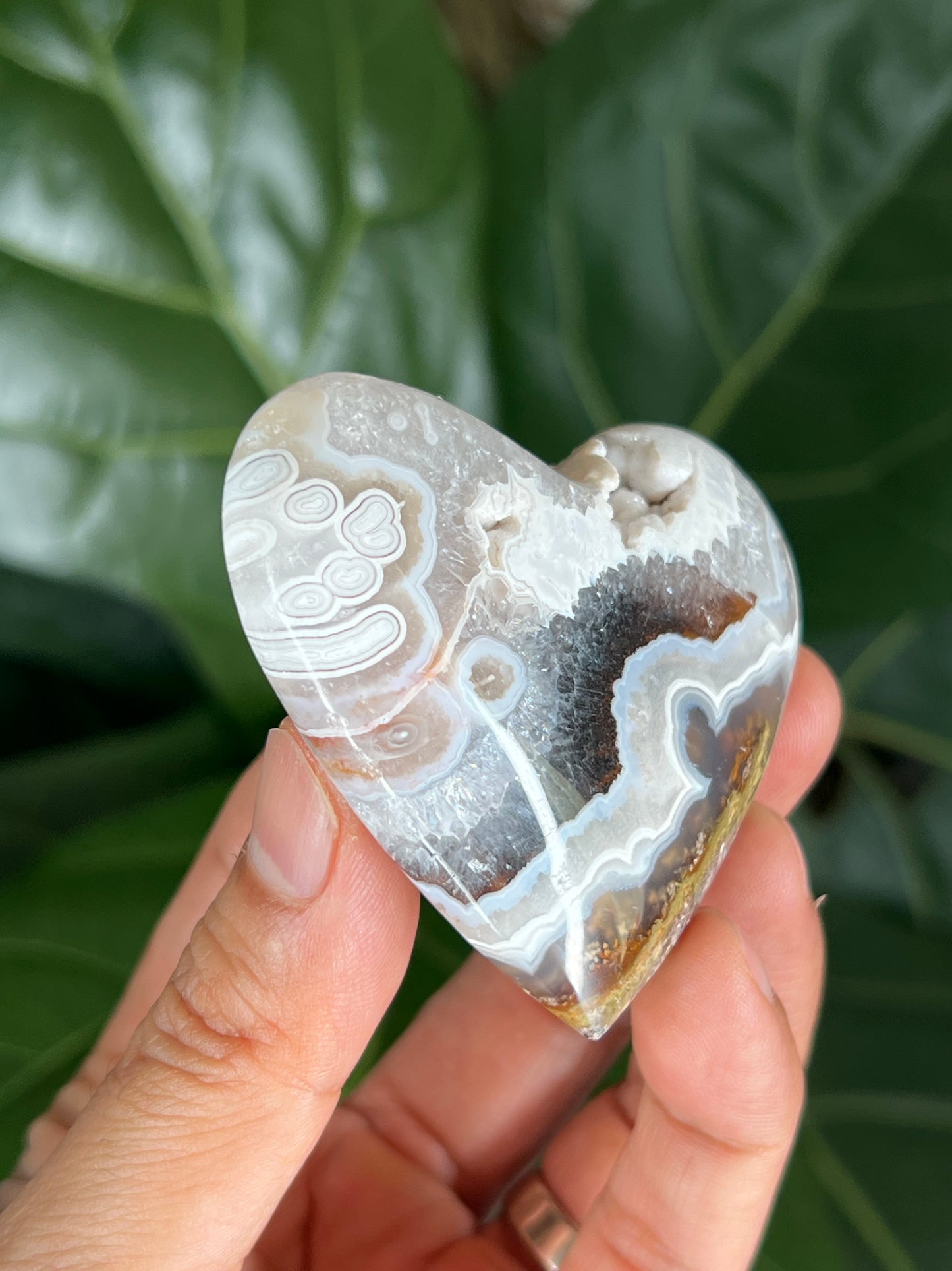 Scenic Moss Agate Heart